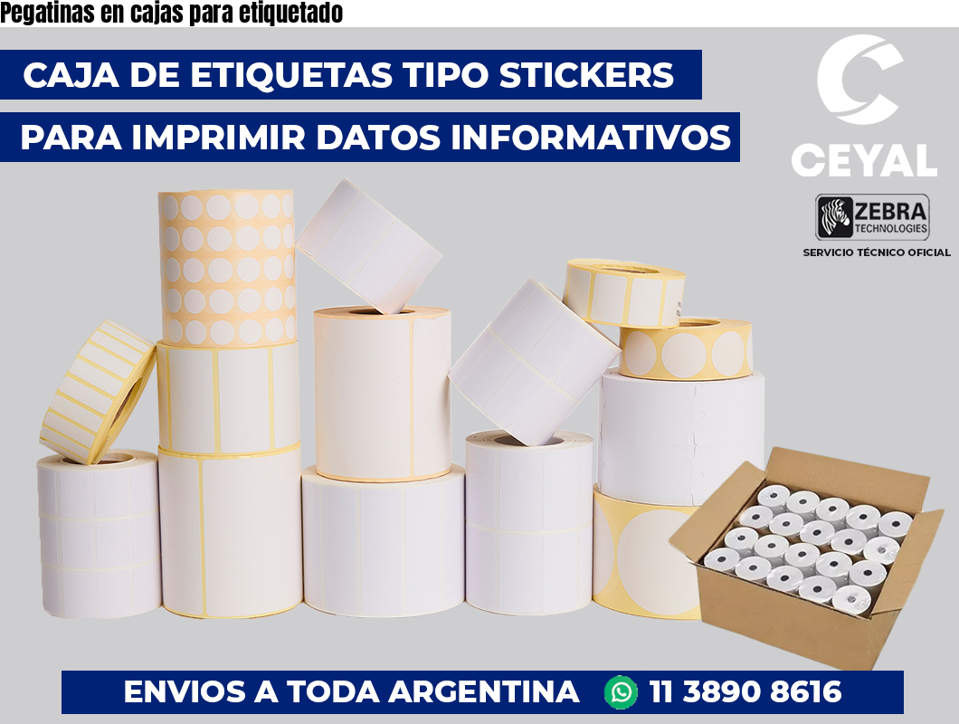 Pegatinas en cajas para etiquetado