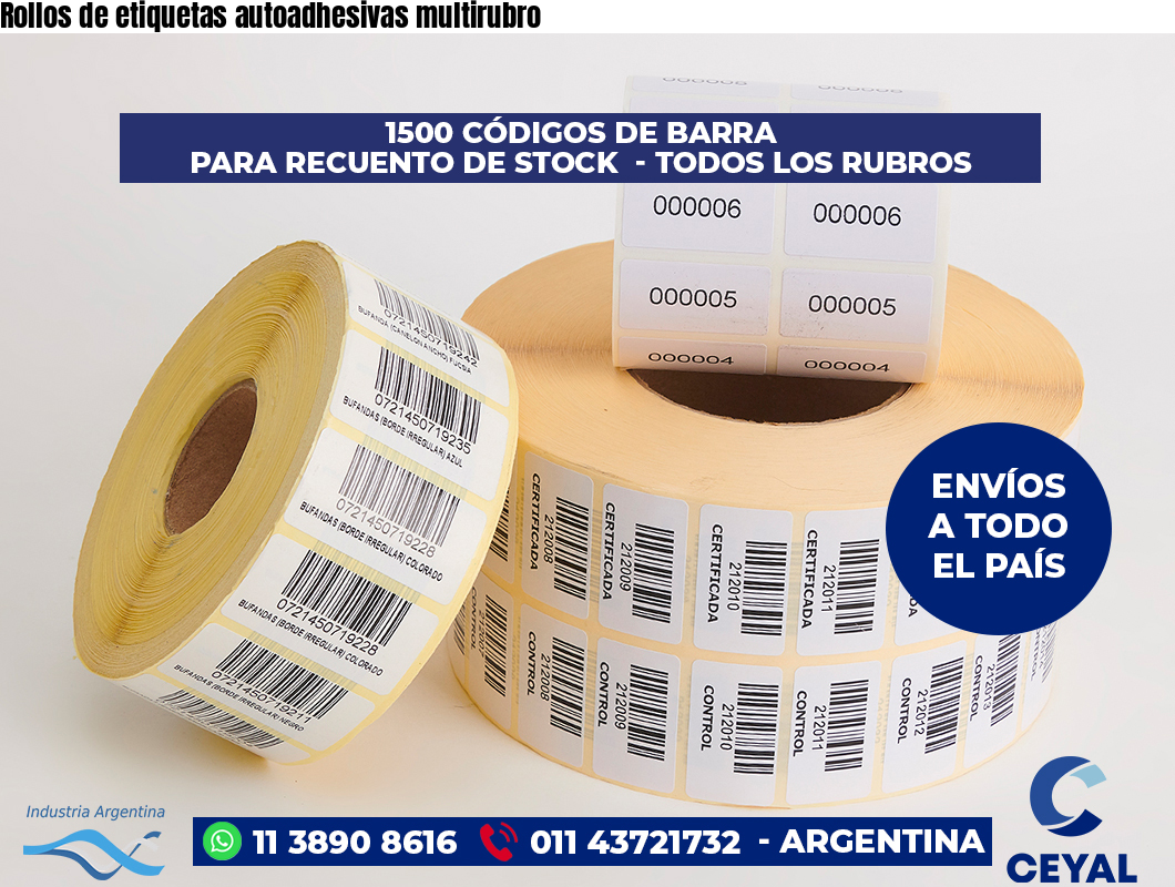 Rollos de etiquetas autoadhesivas multirubro