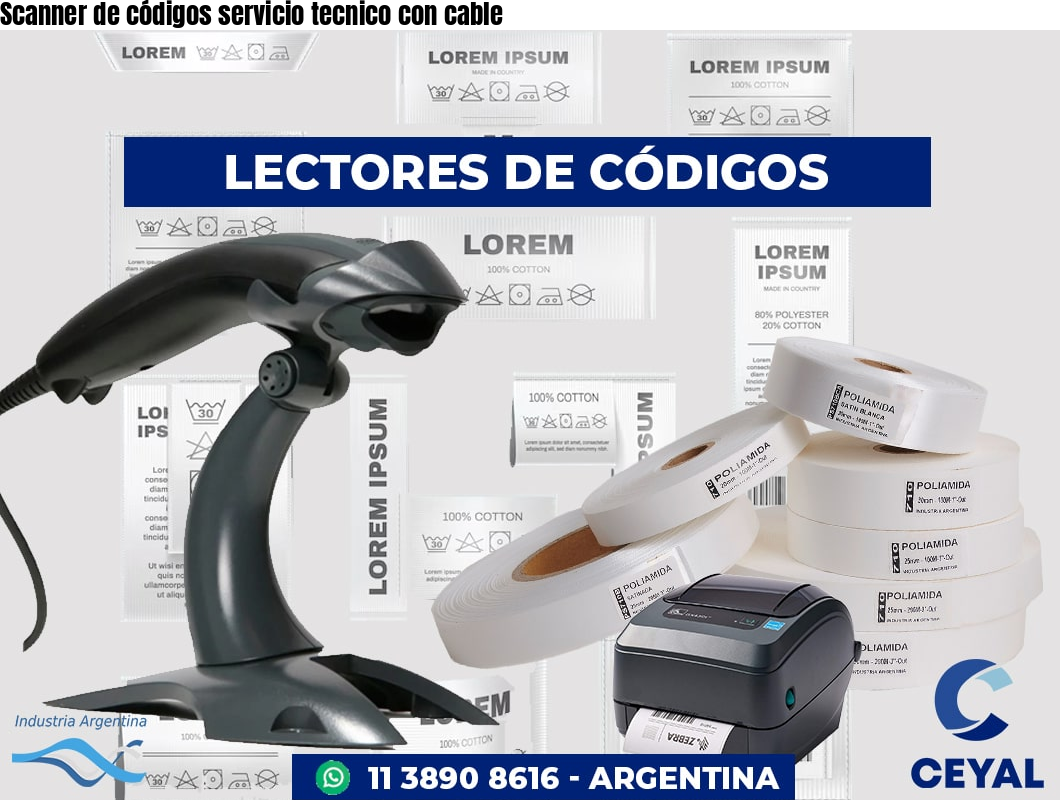 Scanner de códigos servicio tecnico con cable