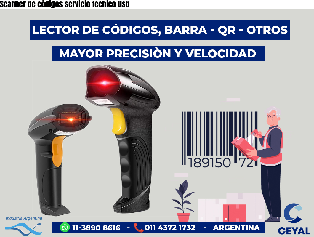 Scanner de códigos servicio tecnico usb