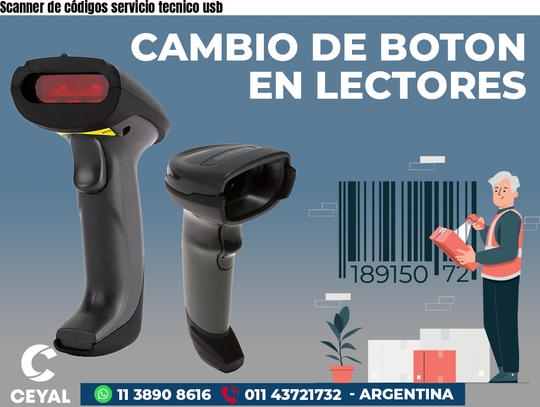 Scanner de códigos servicio tecnico usb