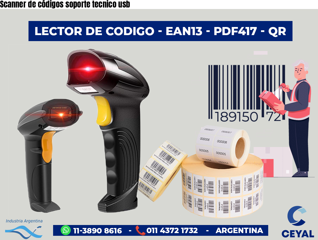 Scanner de códigos soporte tecnico usb