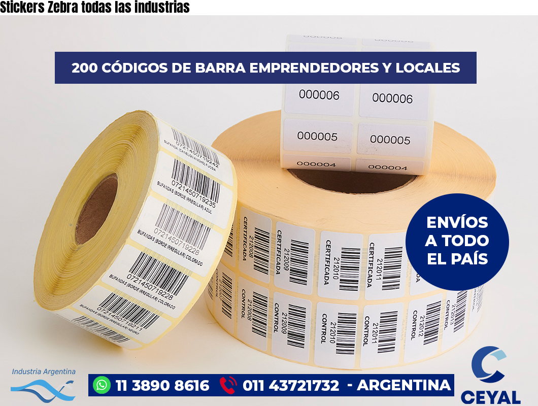 Stickers Zebra todas las industrias