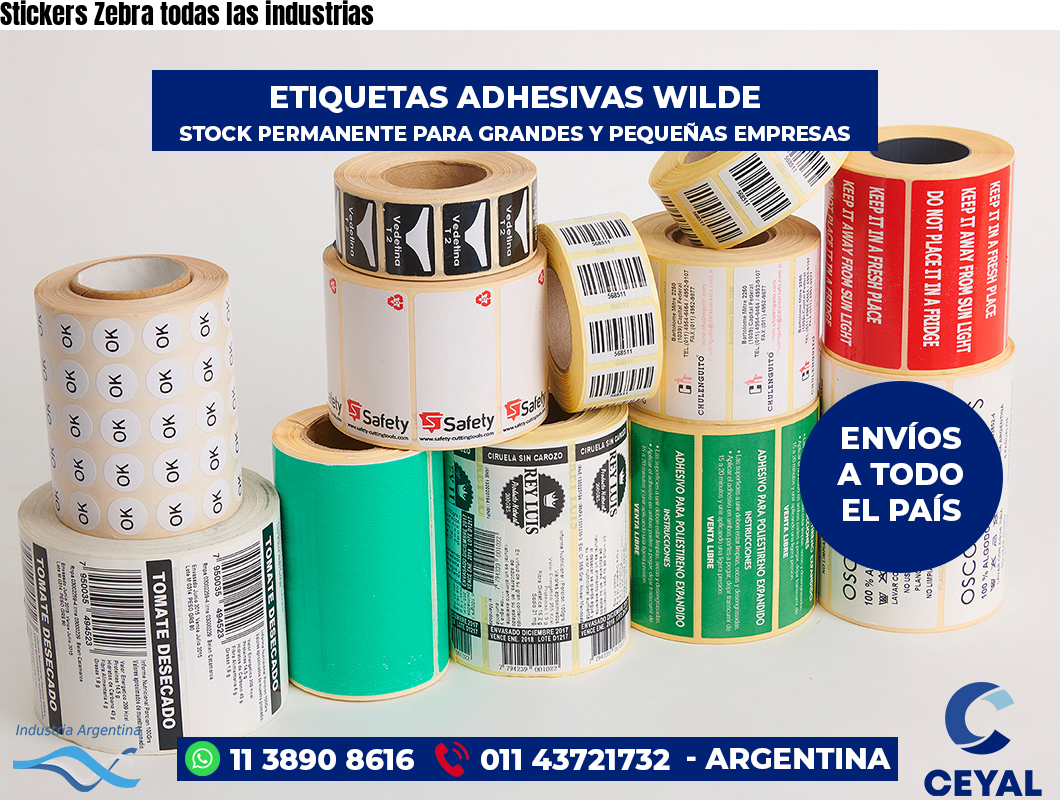 Stickers Zebra todas las industrias