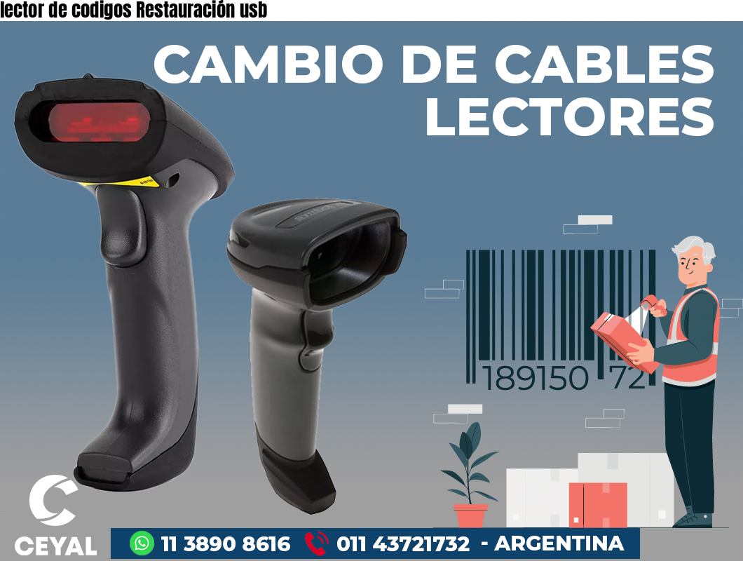 lector de codigos Restauración usb