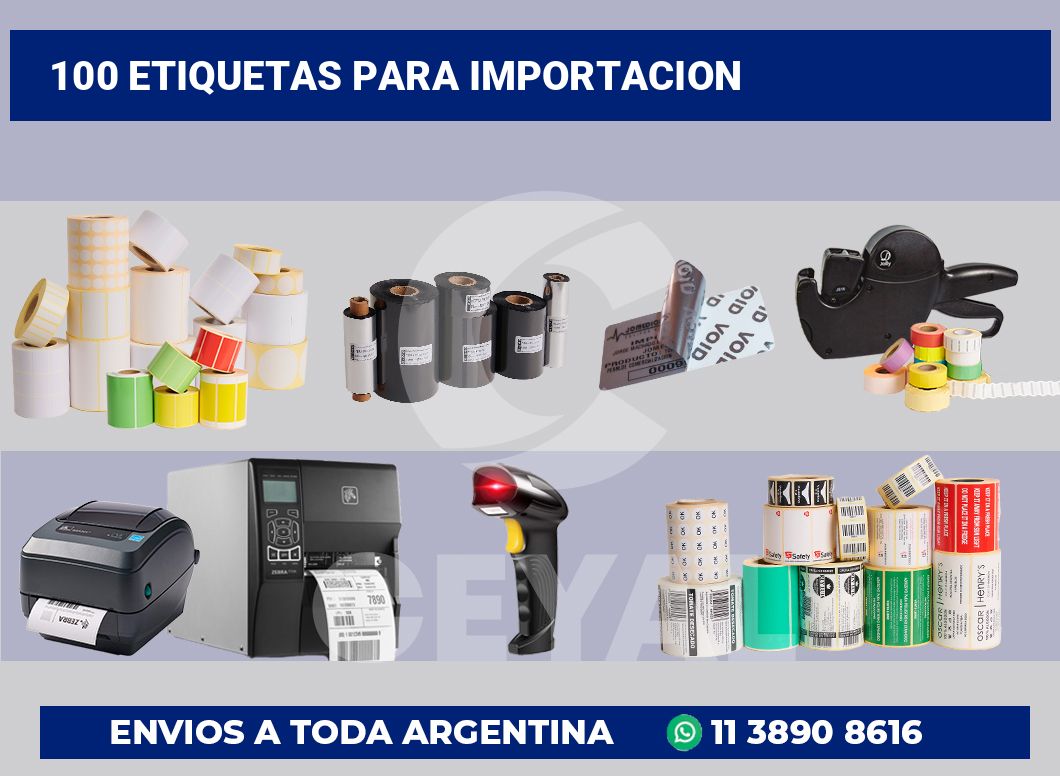 100 Etiquetas para importacion