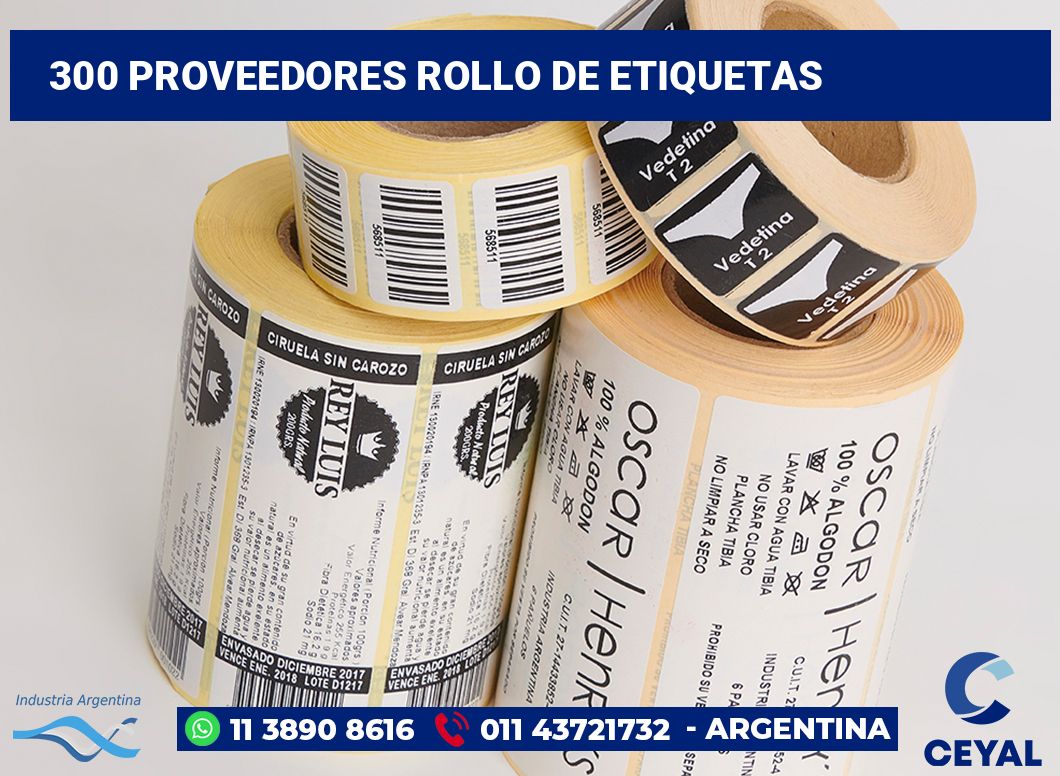 300 Proveedores rollo de etiquetas