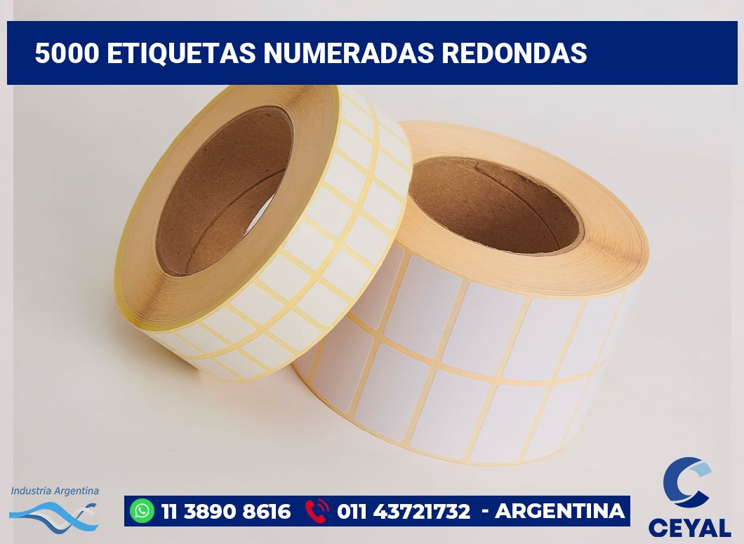 5000 Etiquetas numeradas redondas