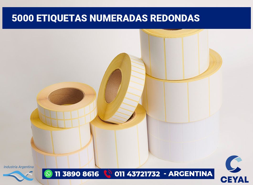 5000 Etiquetas numeradas redondas