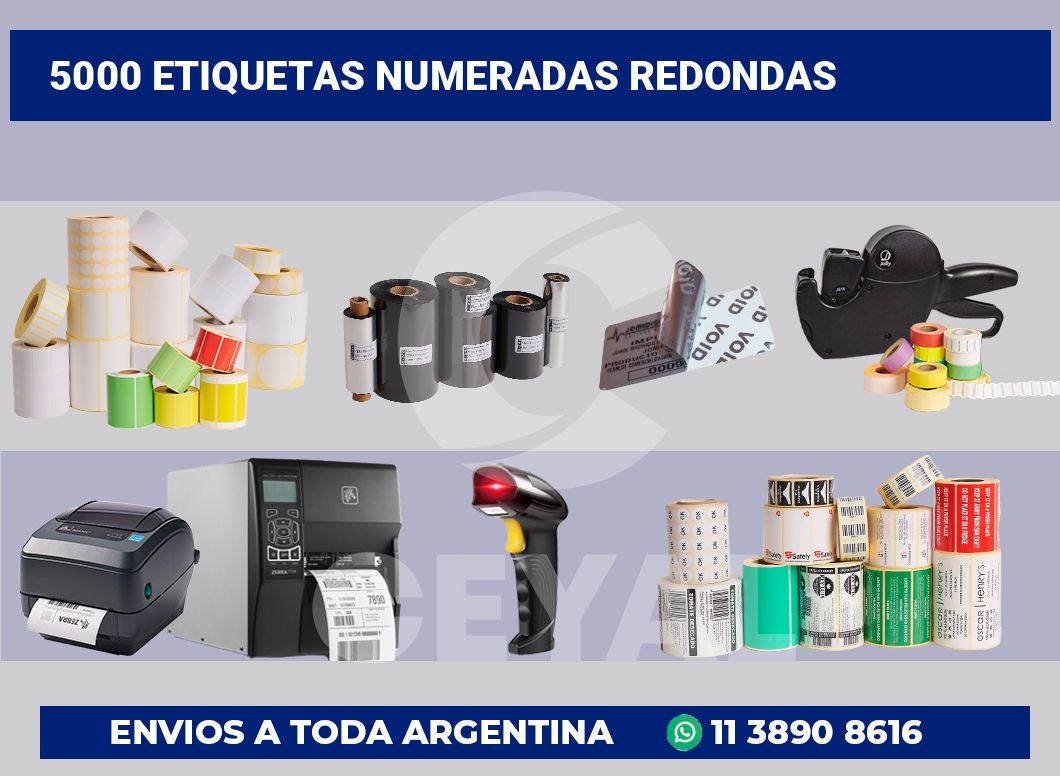 5000 Etiquetas numeradas redondas