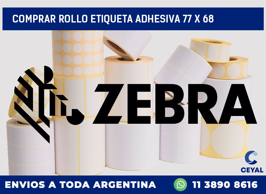 Comprar rollo etiqueta adhesiva 77 x 68