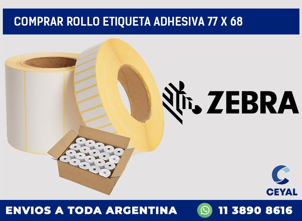 Comprar rollo etiqueta adhesiva 77 x 68