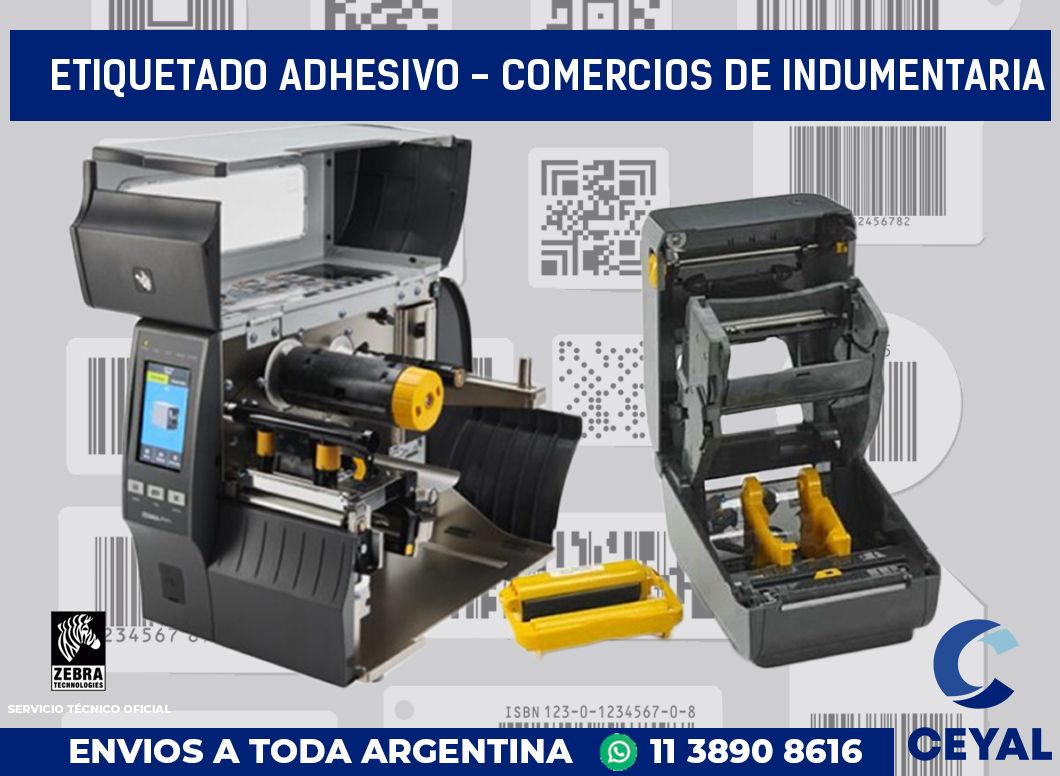 Etiquetado adhesivo - Comercios de indumentaria