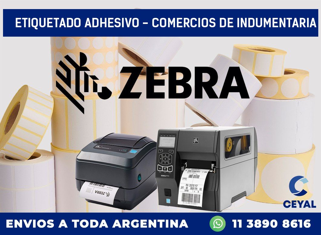 Etiquetado adhesivo - Comercios de indumentaria