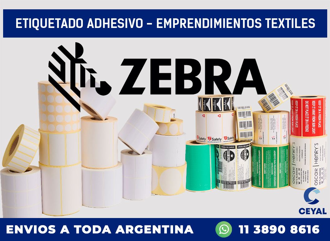 Etiquetado adhesivo - Emprendimientos textiles