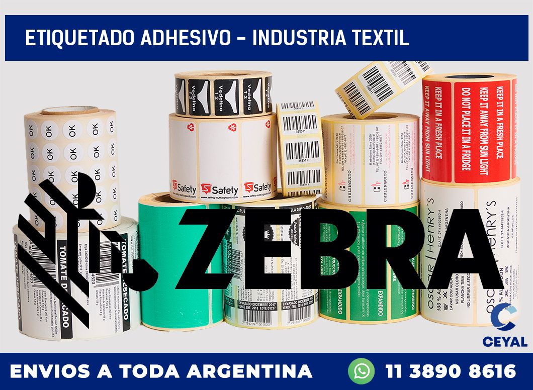 Etiquetado adhesivo - Industria textil