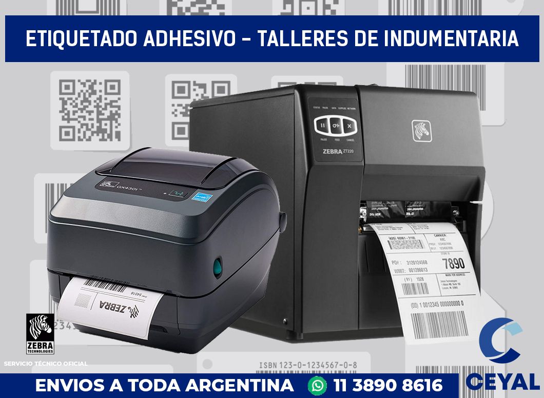 Etiquetado adhesivo - Talleres de indumentaria