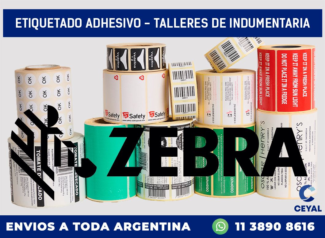 Etiquetado adhesivo - Talleres de indumentaria