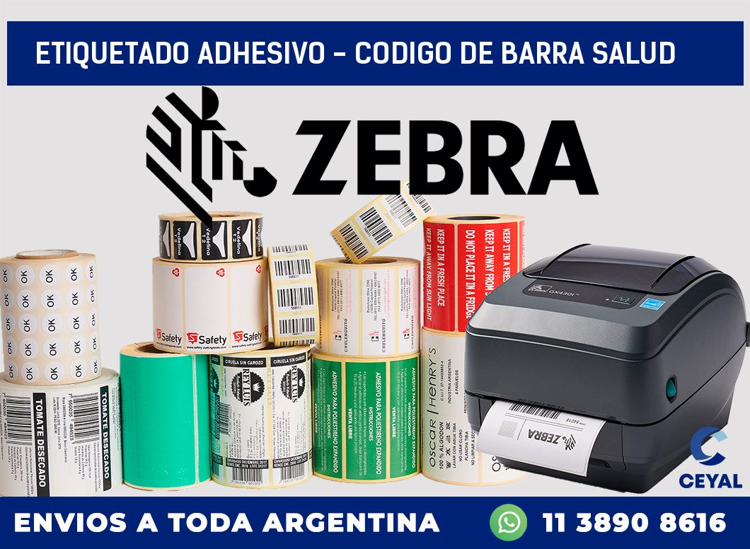 Etiquetado adhesivo – codigo de barra salud