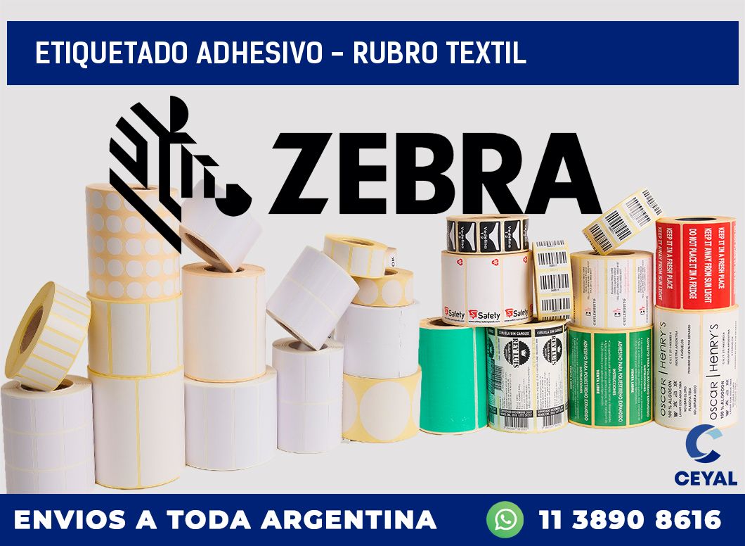 Etiquetado adhesivo - rubro textil