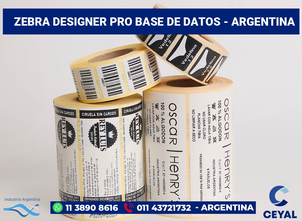 Zebra Designer PRO Base de Datos - Argentina