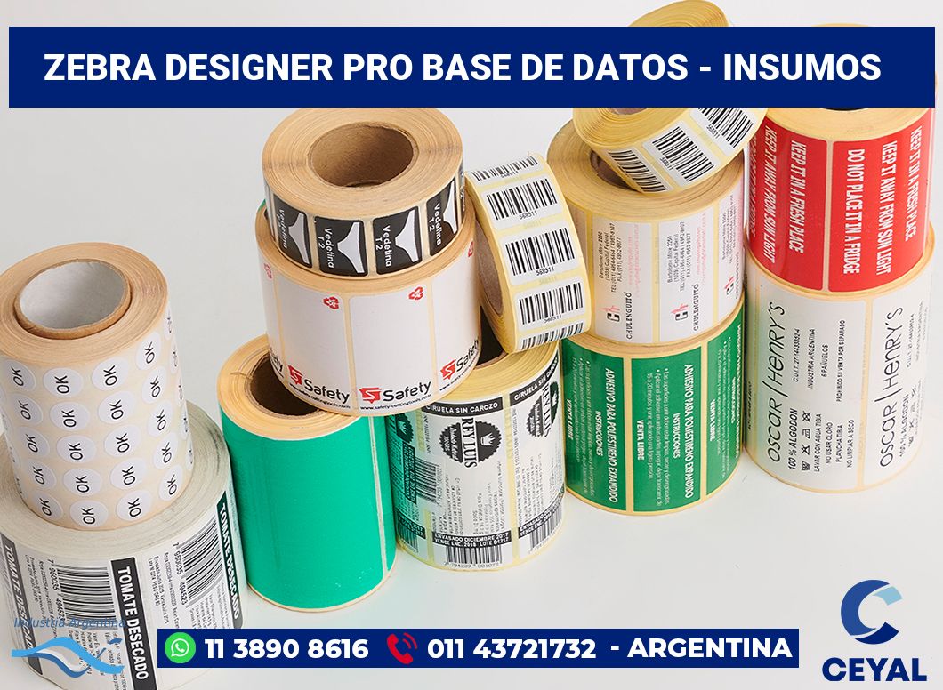 Zebra Designer PRO Base de Datos - Insumos