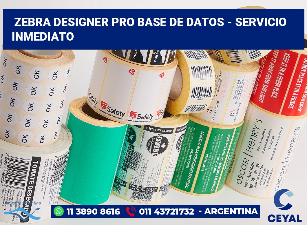 Zebra Designer PRO Base de Datos - Servicio inmediato