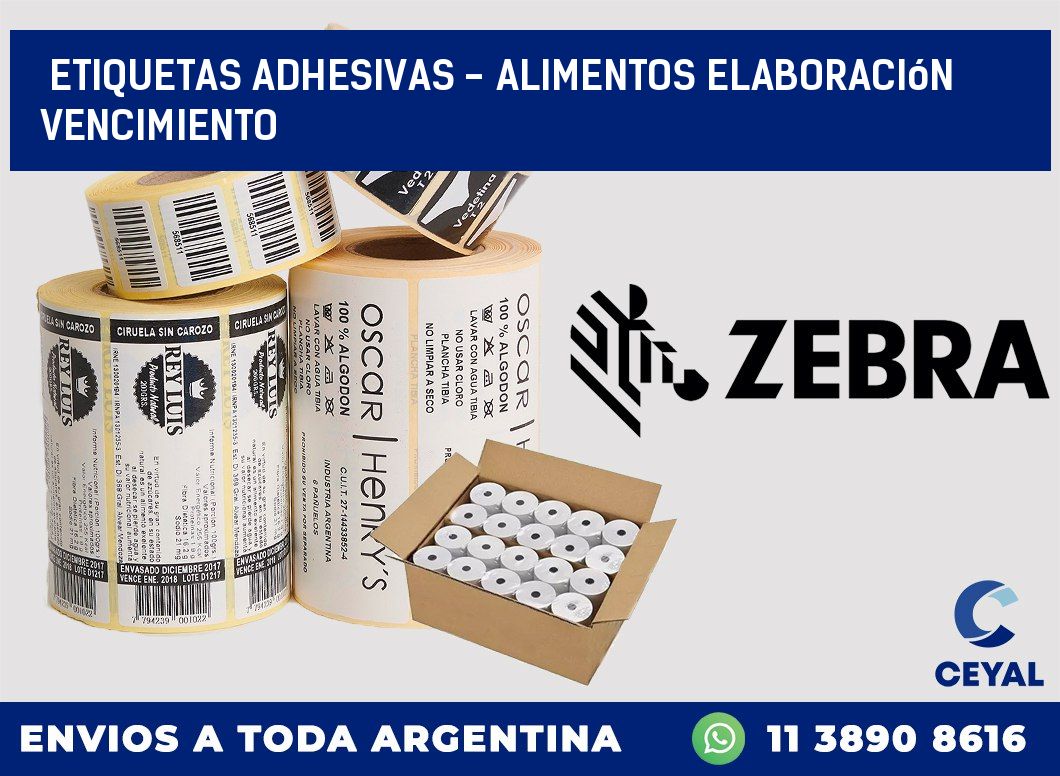 etiquetas adhesivas – alimentos elaboración vencimiento