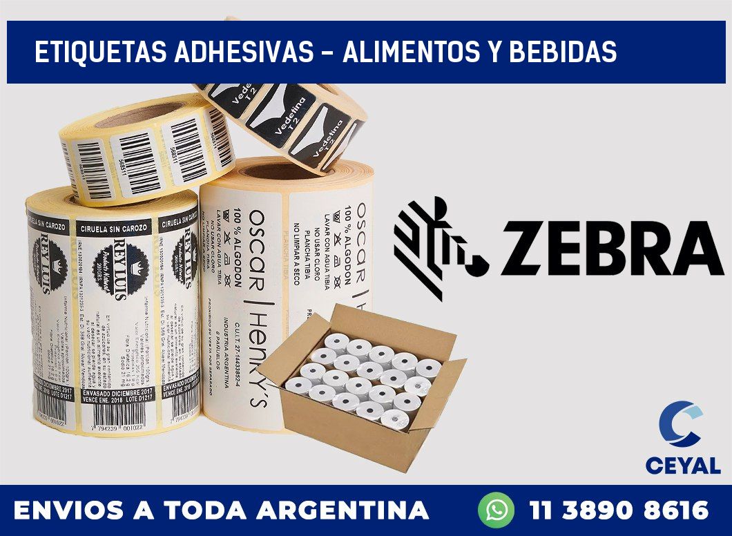 etiquetas adhesivas - alimentos y bebidas