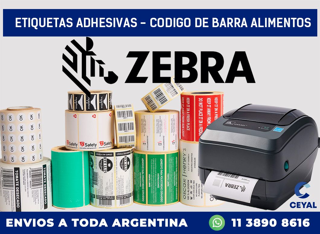 etiquetas adhesivas - codigo de barra alimentos