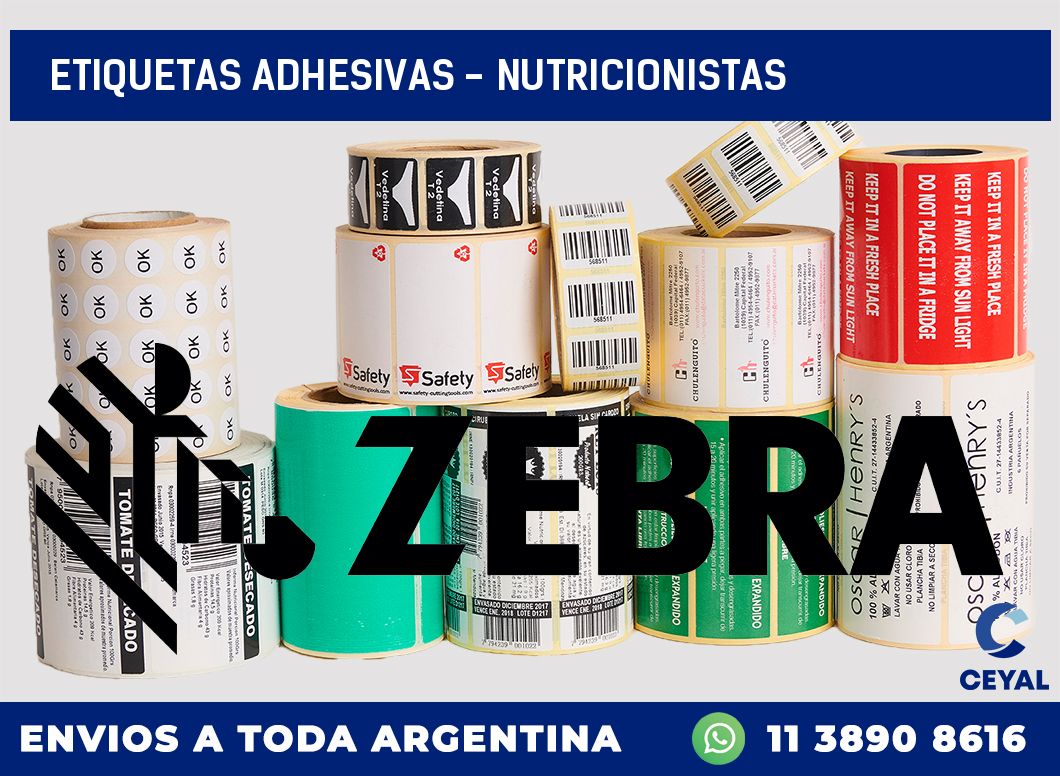 etiquetas adhesivas - nutricionistas