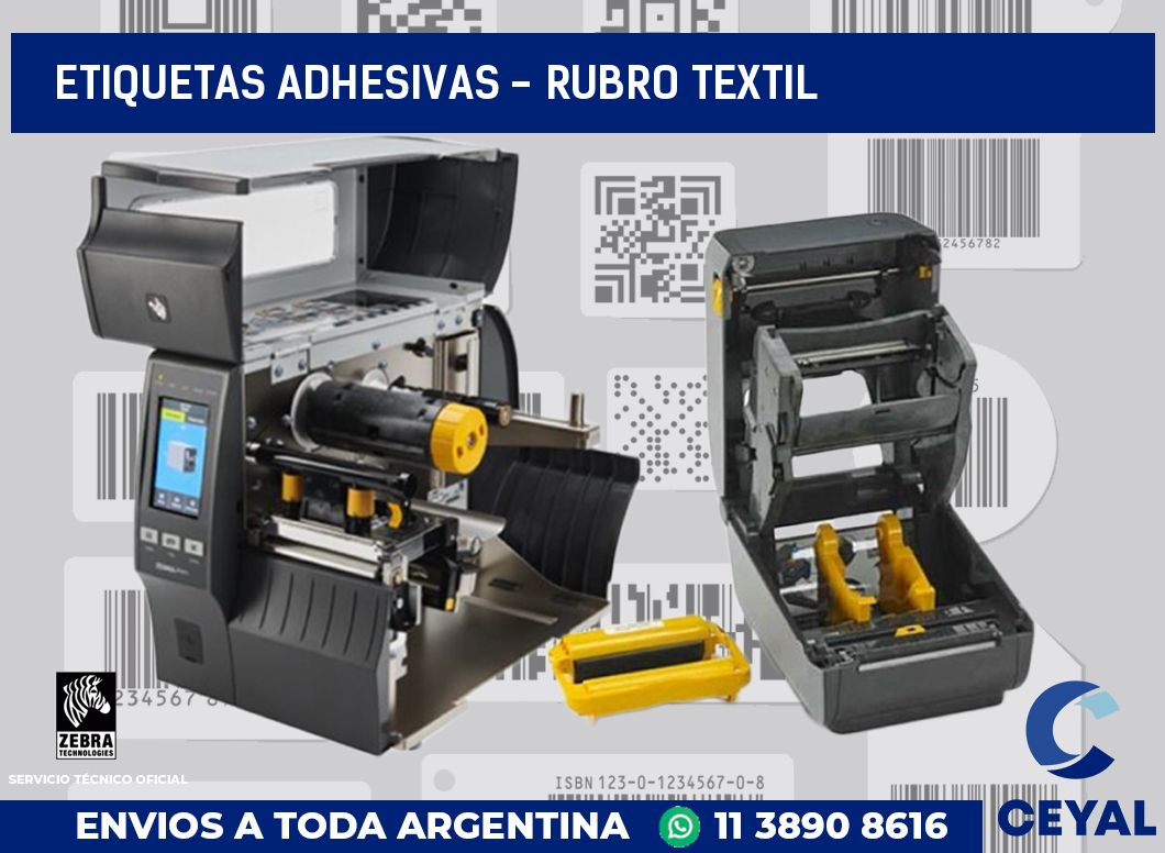 etiquetas adhesivas - rubro textil