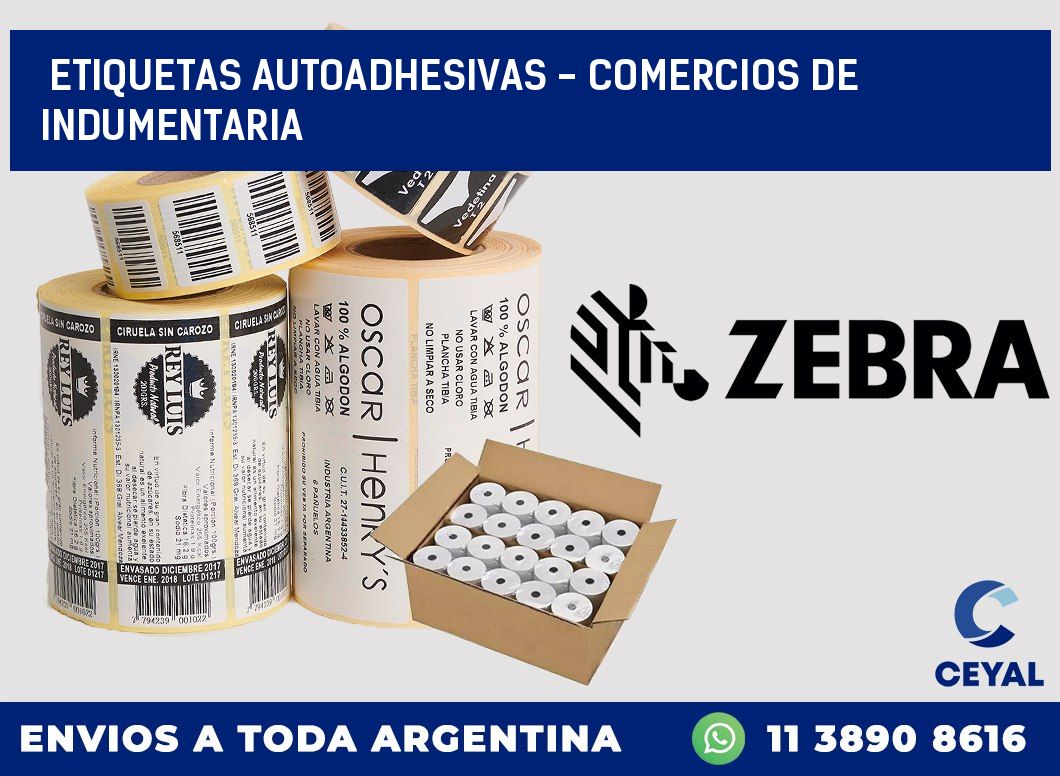 etiquetas autoadhesivas - Comercios de indumentaria