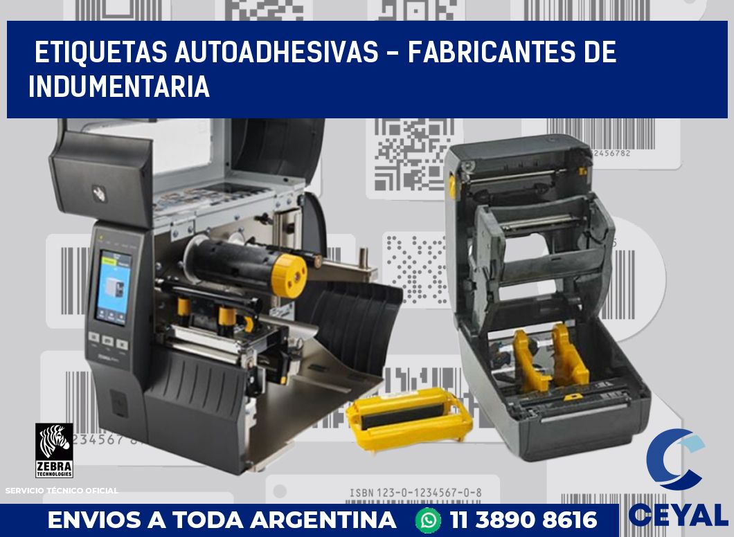 etiquetas autoadhesivas - Fabricantes de indumentaria