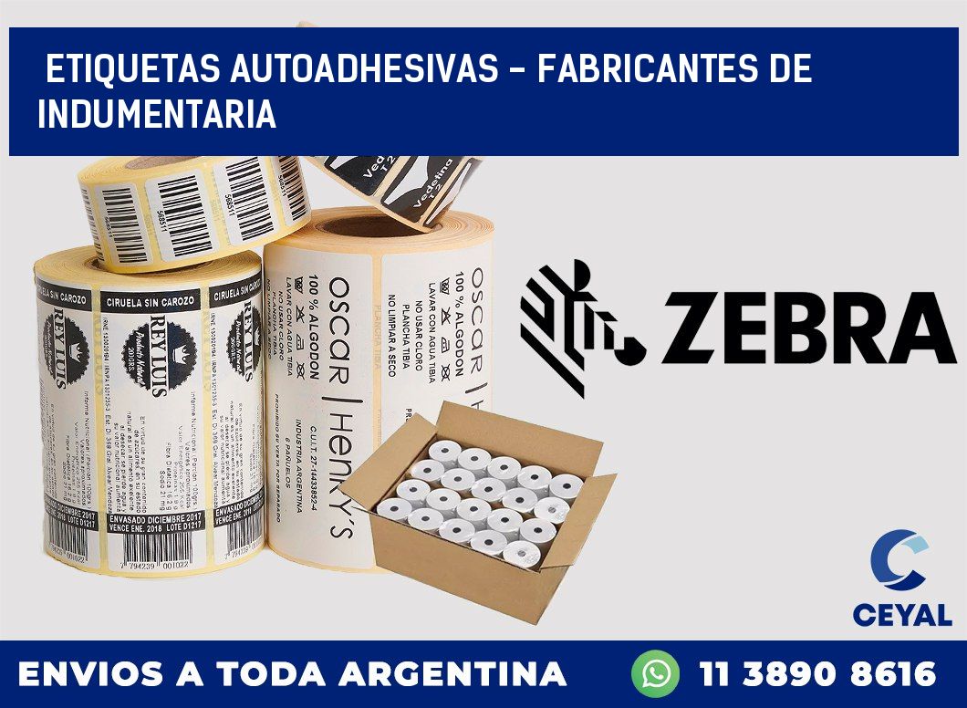 etiquetas autoadhesivas - Fabricantes de indumentaria