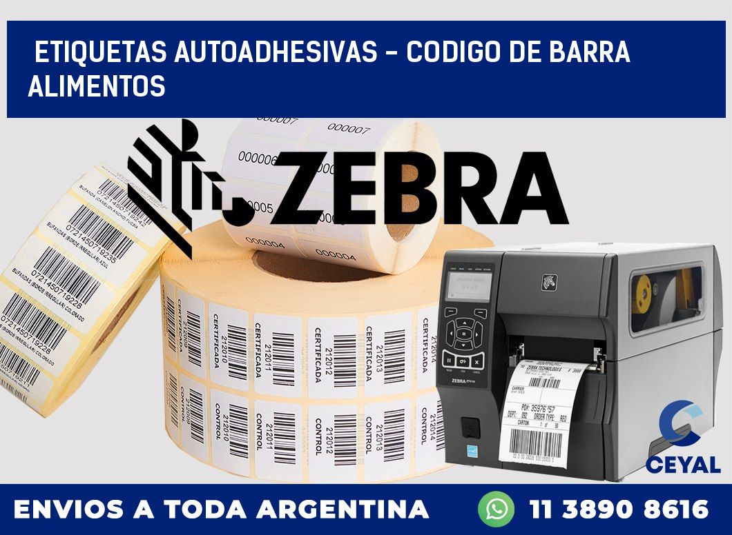 etiquetas autoadhesivas - codigo de barra alimentos