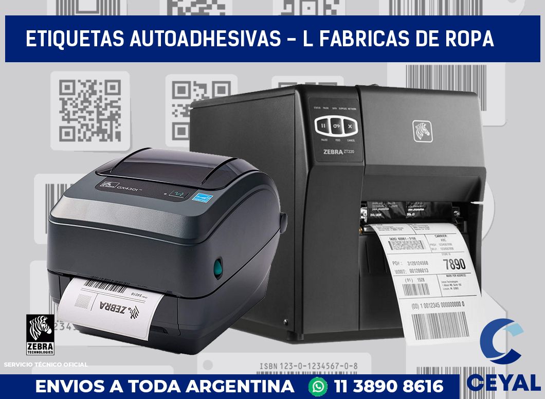 etiquetas autoadhesivas - l fabricas de ropa