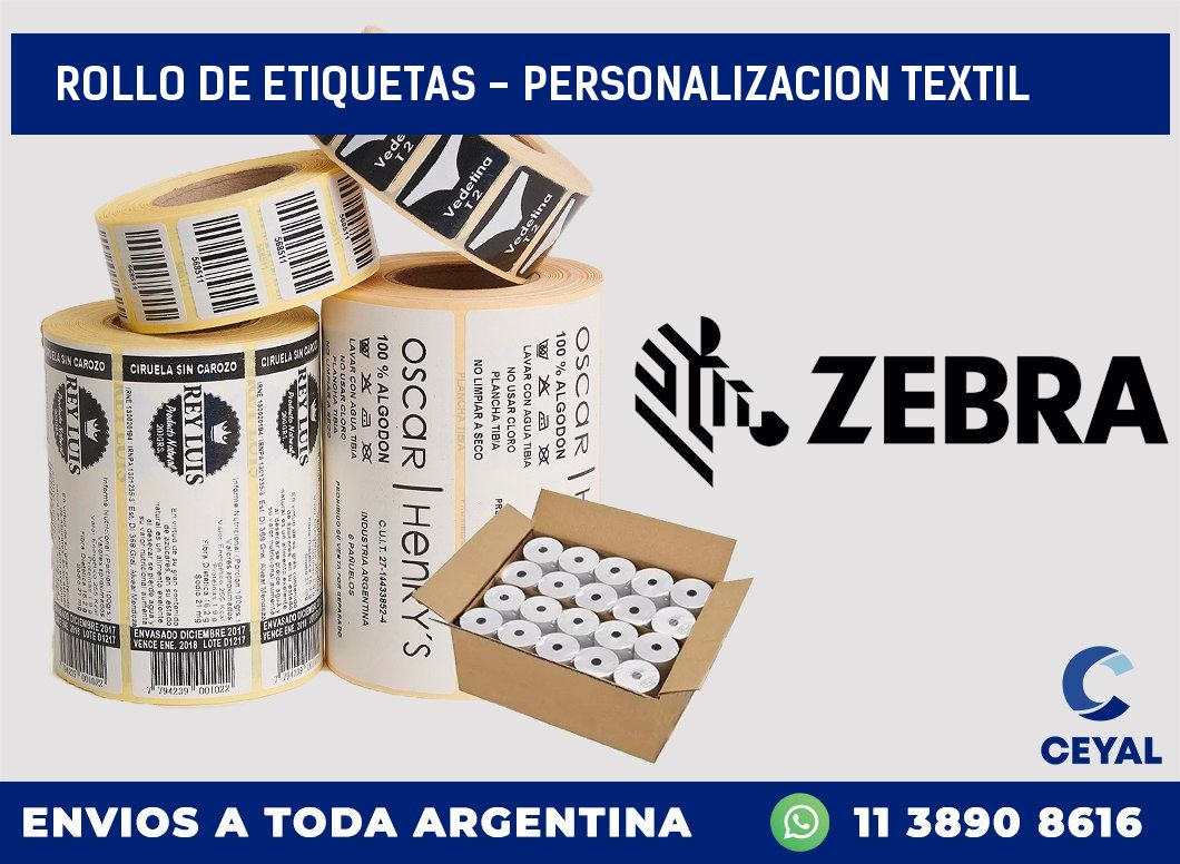 rollo de etiquetas - personalizacion textil