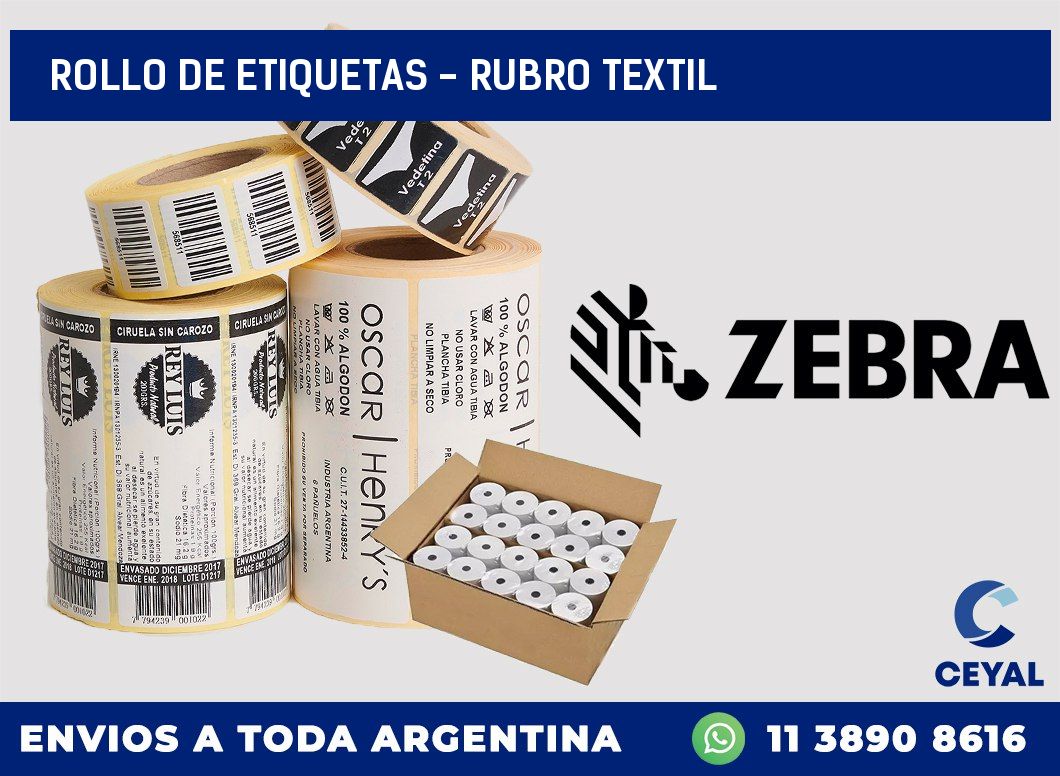 rollo de etiquetas – rubro textil