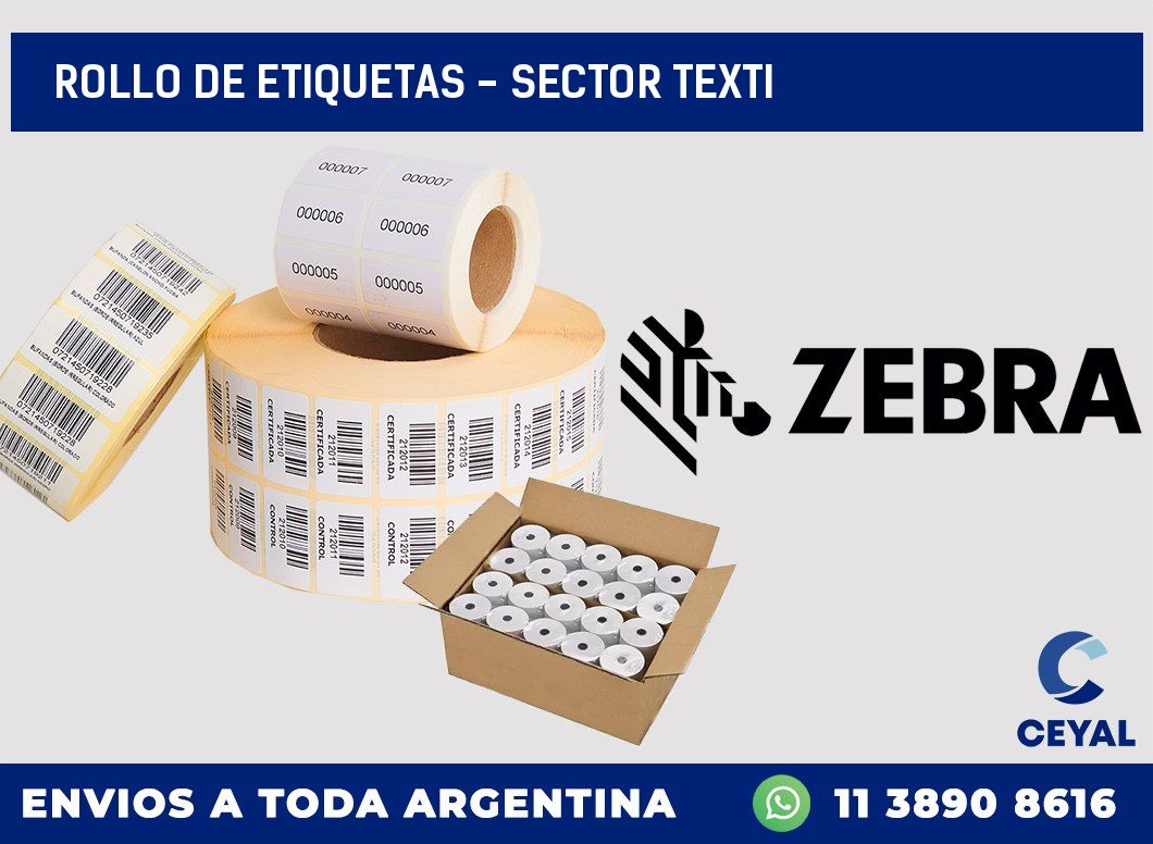 rollo de etiquetas – sector texti