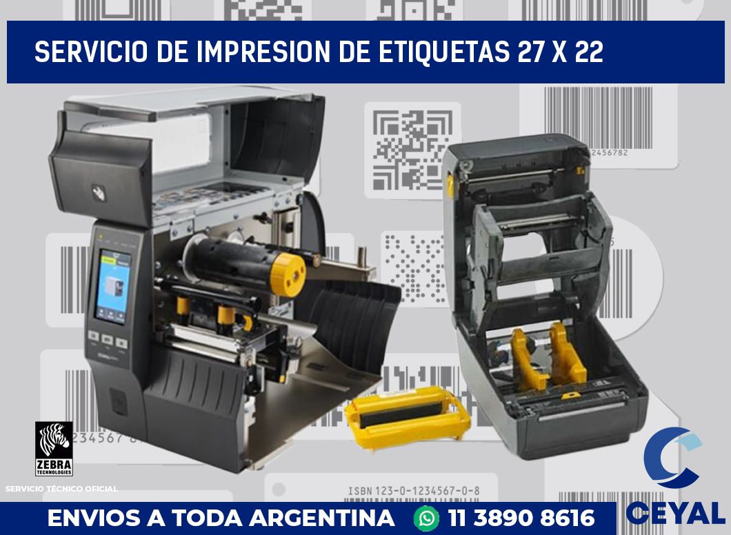 servicio de impresion de etiquetas 27 x 22