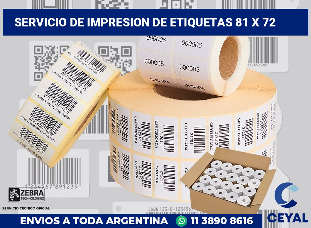 servicio de impresion de etiquetas 81 x 72