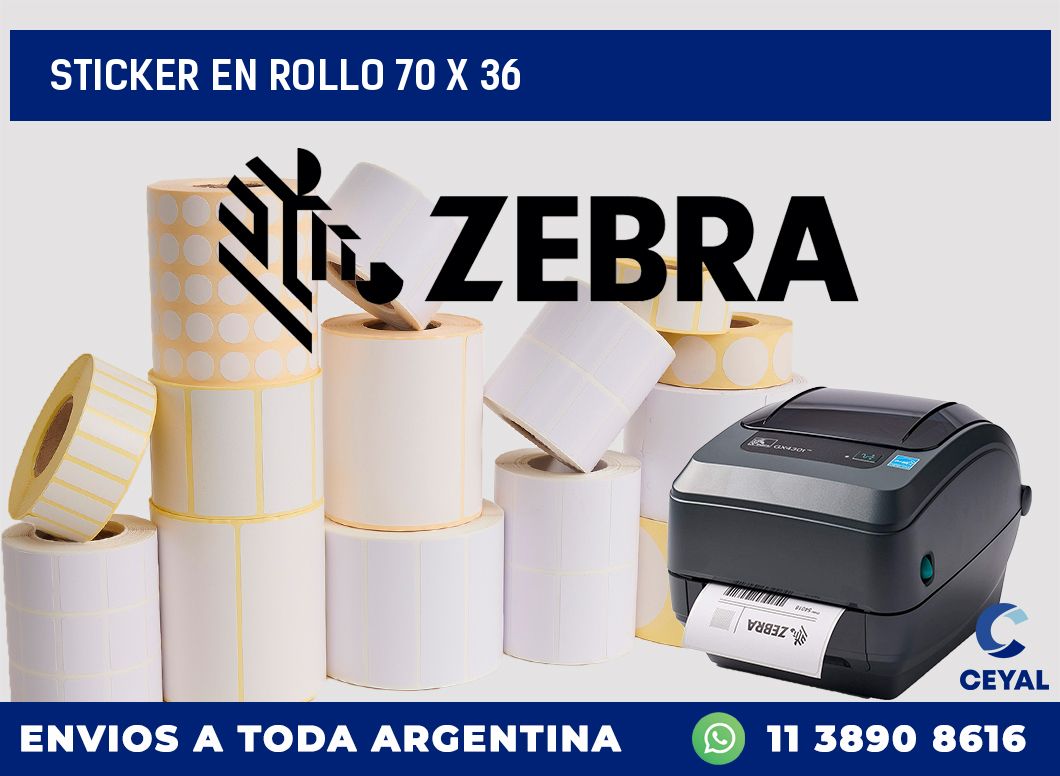 sticker en rollo 70 x 36