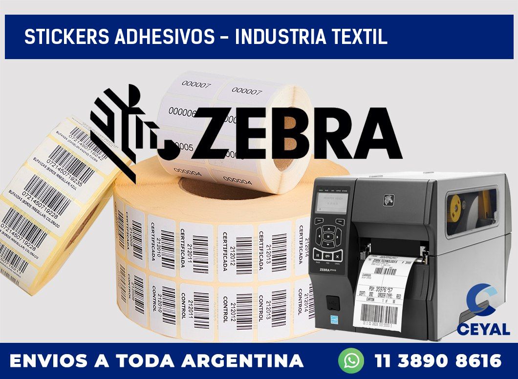 stickers adhesivos - Industria textil