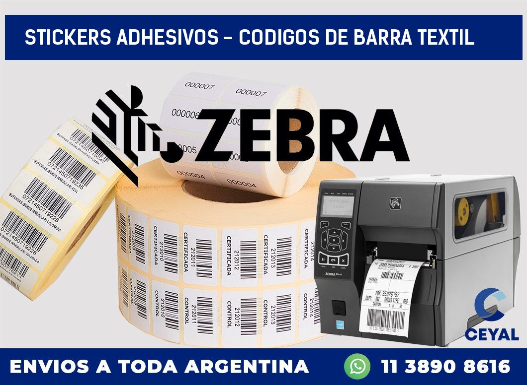 stickers adhesivos - codigos de barra textil