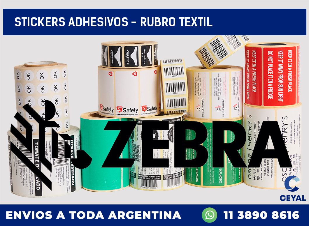 stickers adhesivos – rubro textil