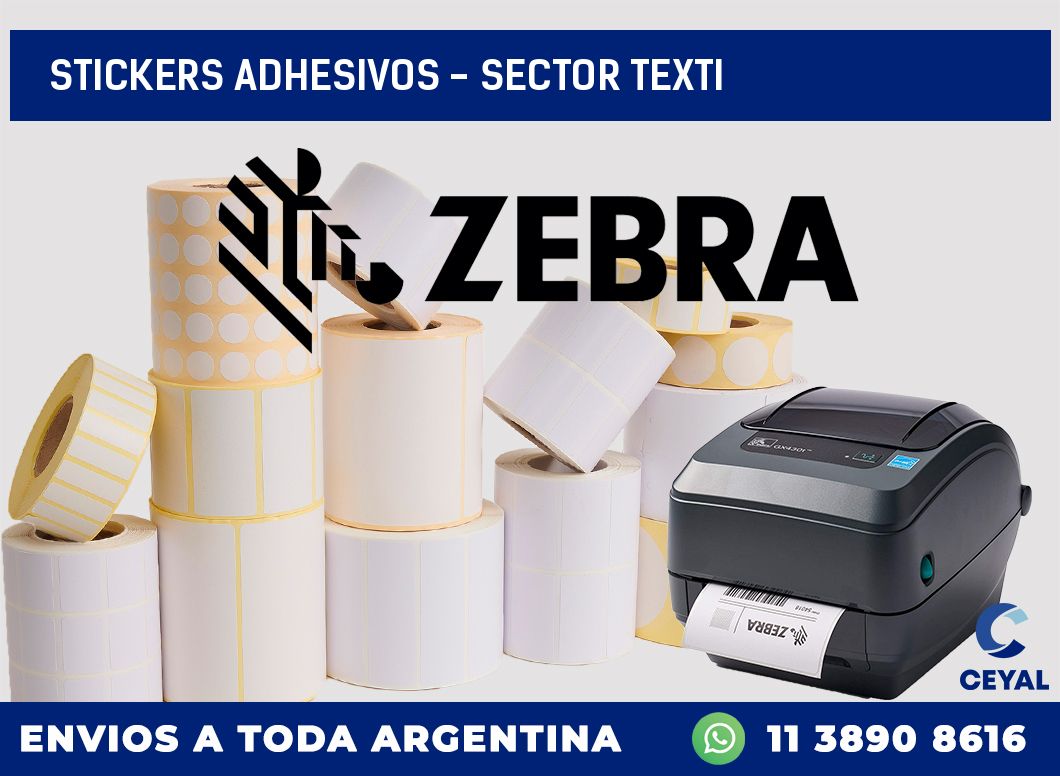 stickers adhesivos - sector texti