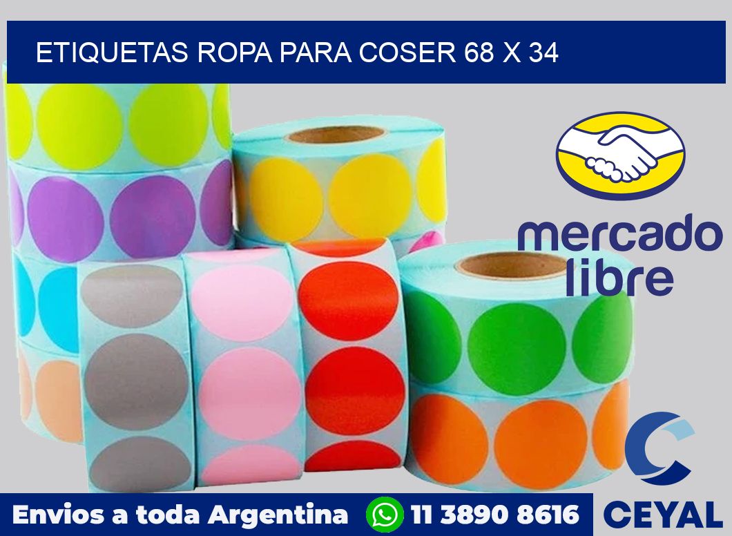 Etiquetas ropa para coser 68 x 34