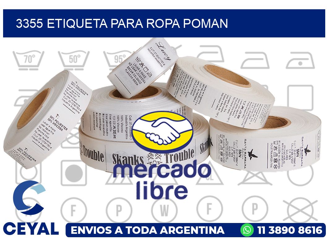 3355 ETIQUETA PARA ROPA POMAN