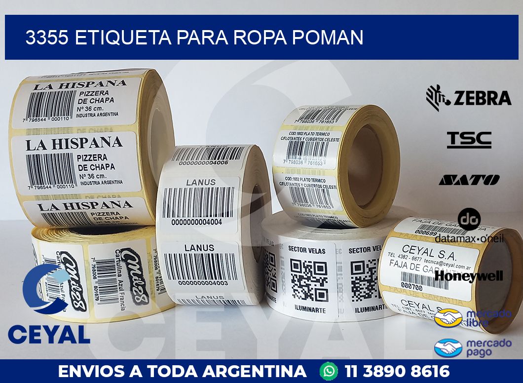 3355 ETIQUETA PARA ROPA POMAN